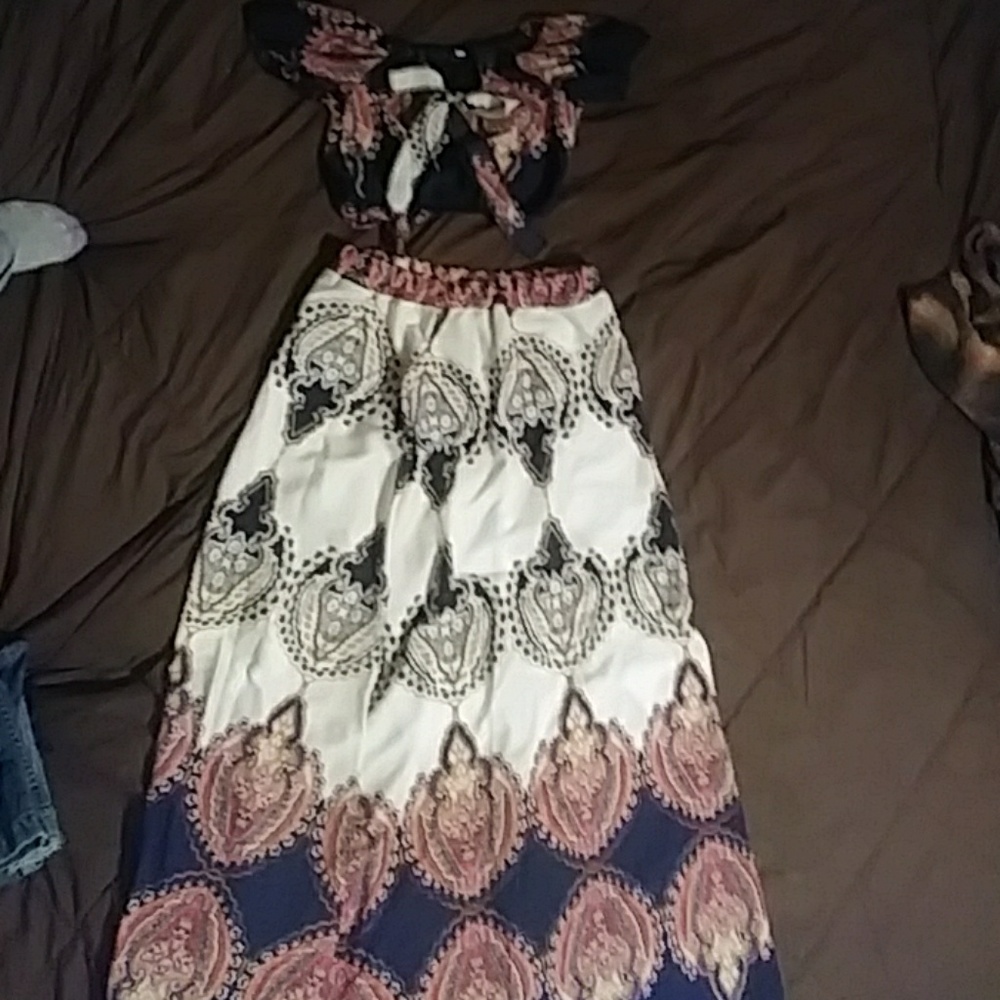 Crop top and skirt set